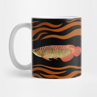 Orange Arowana Fish - Orange Waves Mug